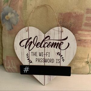 WELCOME Wifi Password Sign